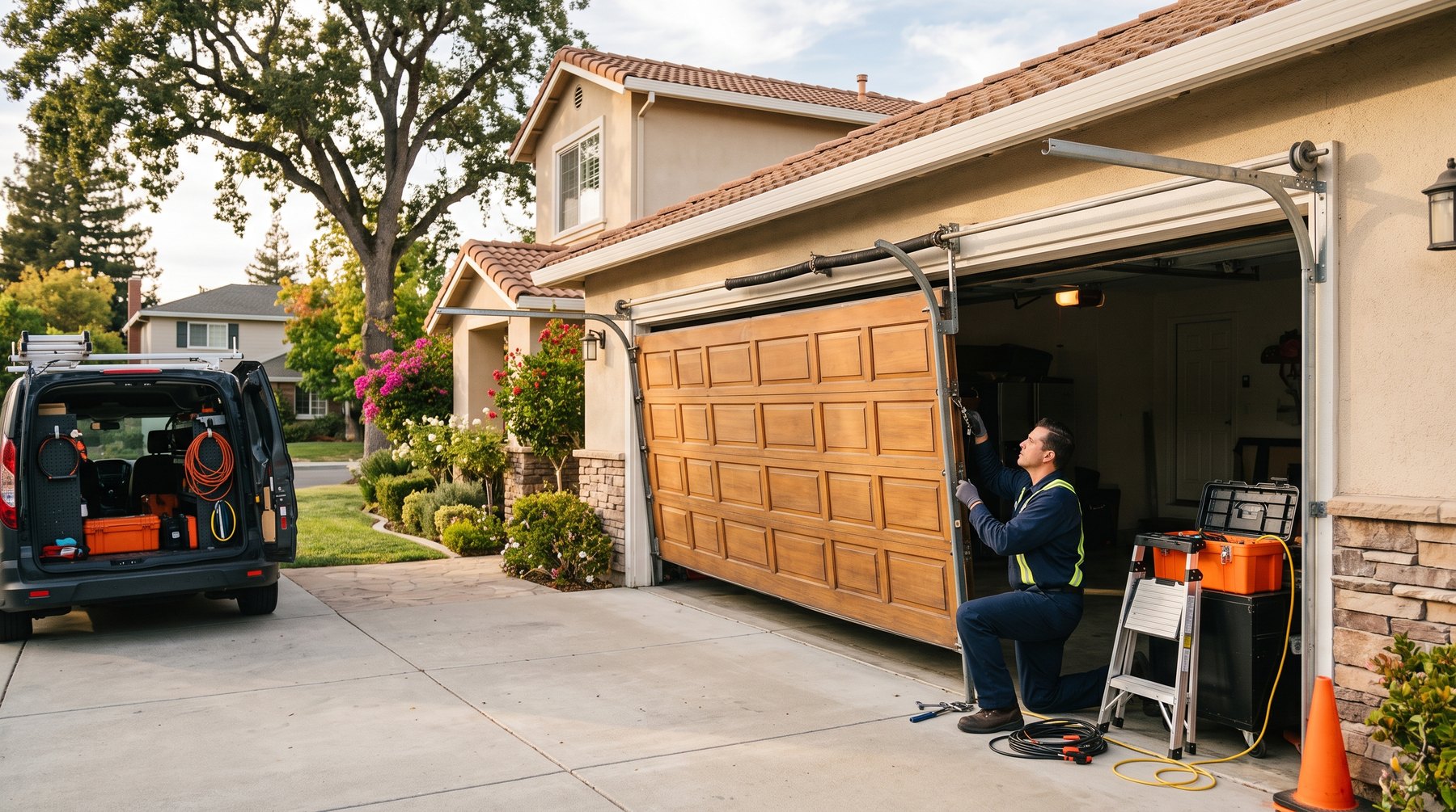 door stuck open image for Sunnyvale Garage Door